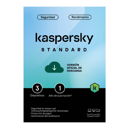 KASPERSKY STANDAR 3 DISPOSITIVOS 01 AÑO